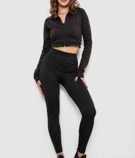 Лосины утепленные бесшовные на меху, цвет черный, 139RW833