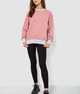 Свитшот женский на манжете, цвет пудровый, 102R381