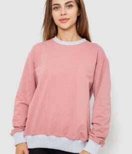 Свитшот женский на манжете, цвет пудровый, 102R381