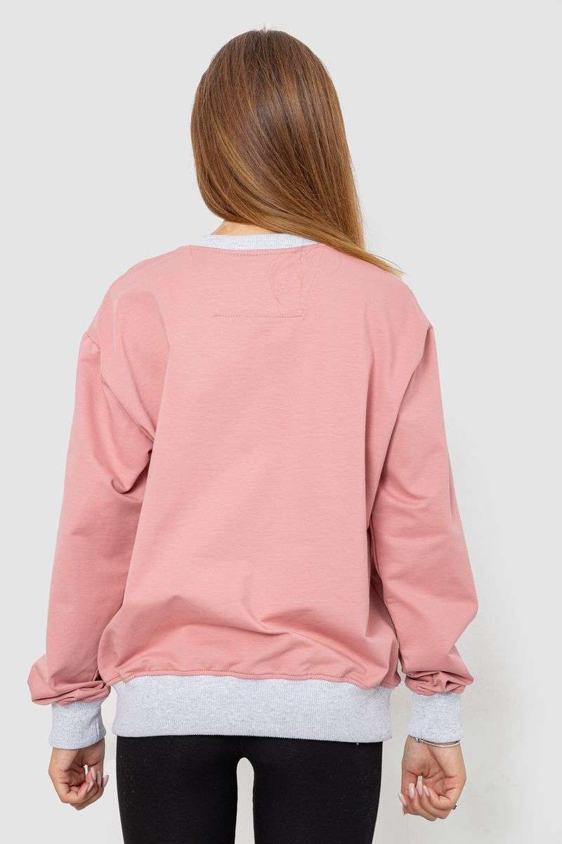 Свитшот женский на манжете, цвет пудровый, 102R381 — изображение 4