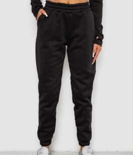 Спортивные штаны женские на флисе, цвет черный, 238R57012