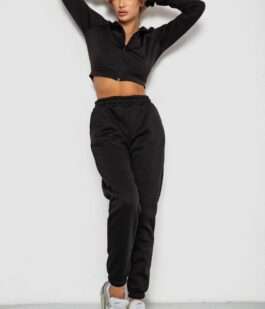 Спортивные штаны женские на флисе, цвет черный, 238R57012