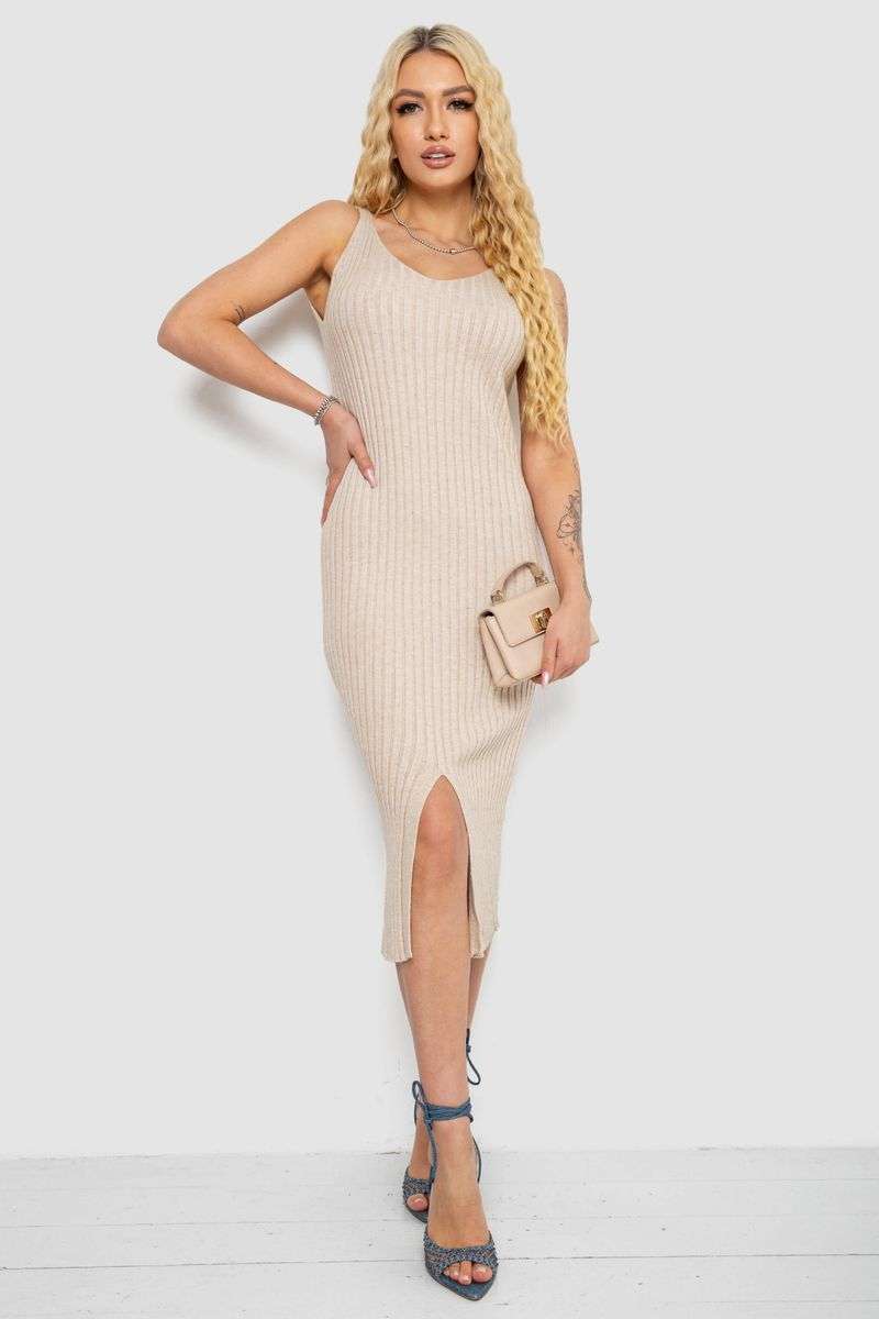 Платье вязаное однотонное