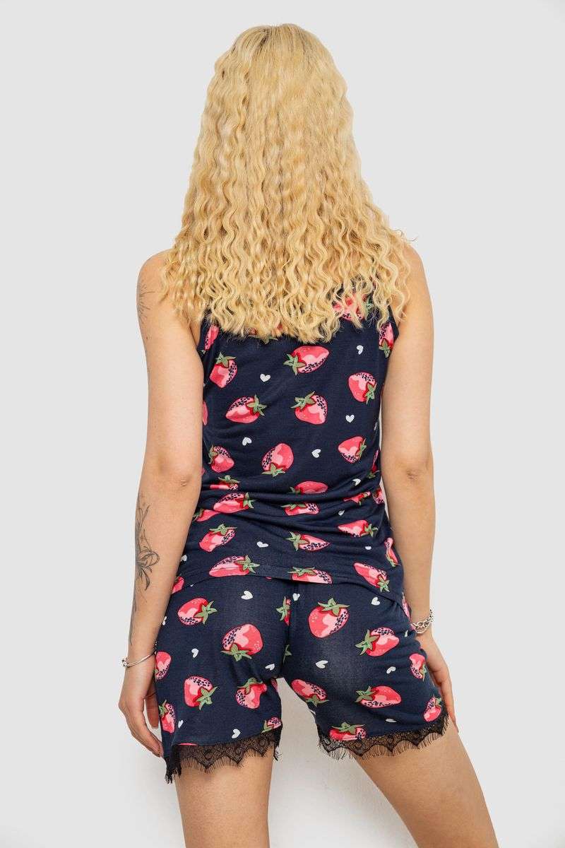 Пижама женская с принтом, цвет сине-розовый, 243R2129 — изображение 4