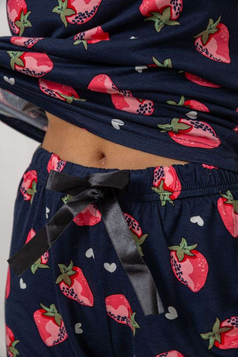 Пижама женская с принтом, цвет сине-розовый, 243R2129 — изображение 5