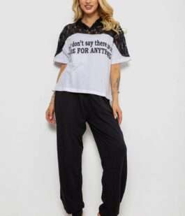 Пижама женская с принтом, цвет белый, 243R1600-024