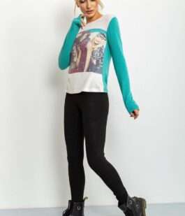 Свитшот женский, цвет оливково-молочный, 167R731-1