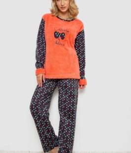 Пижама женская махра, цвет кораллово-синий, 238R58430