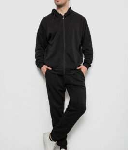 Спортивный костюм мужской утепленный, цвет черный, 244R9104