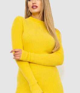 Кофта женская однотонная базовая, цвет желтый, 244R2032