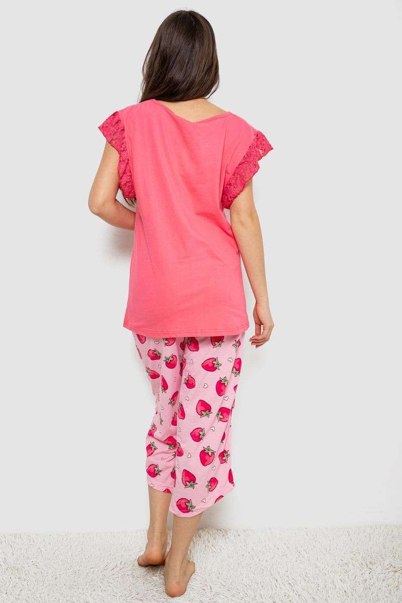 Пижама женская с принтом, цвет розовый, 243R1602-015 — изображение 4