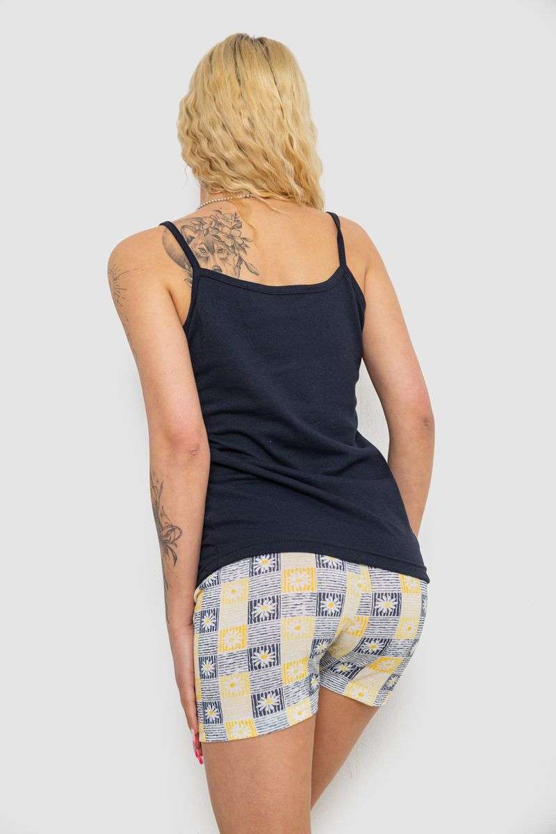 Пижама женская с принтом, цвет темно-синий, 238R3052 — изображение 4