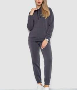 Спорт костюм женский на флисе, цвет темно-серый, 241R1530