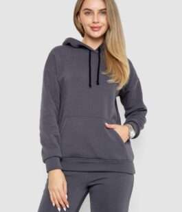Спорт костюм женский на флисе, цвет темно-серый, 241R1530