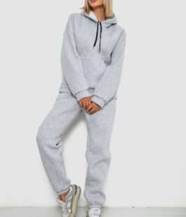 Спортивный костюм женский на флисе, цвет серый, 238R5726