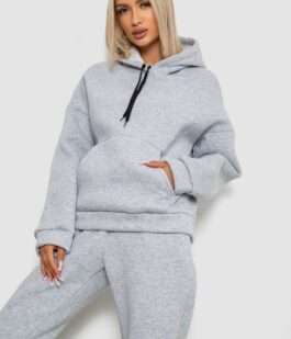Спортивный костюм женский на флисе, цвет серый, 238R5726