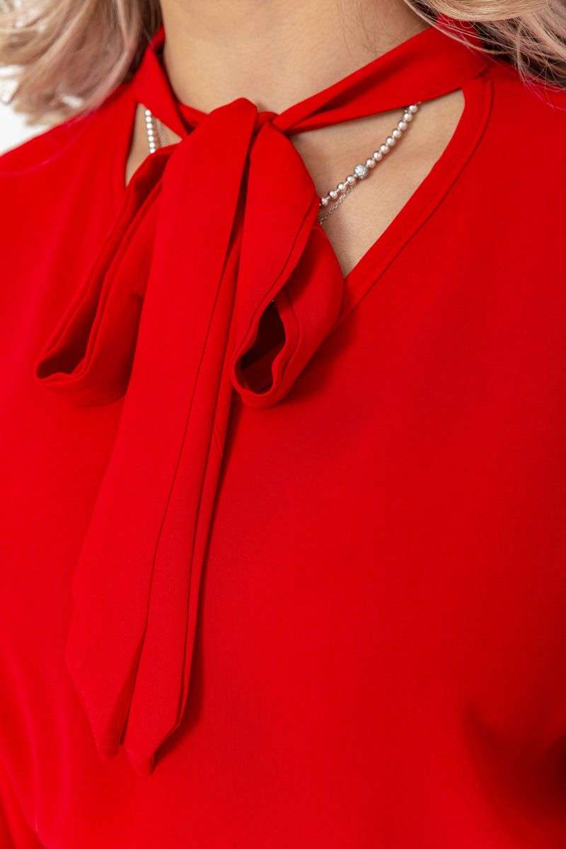 Платье нарядное, цвет красный, 204R601 — изображение 5