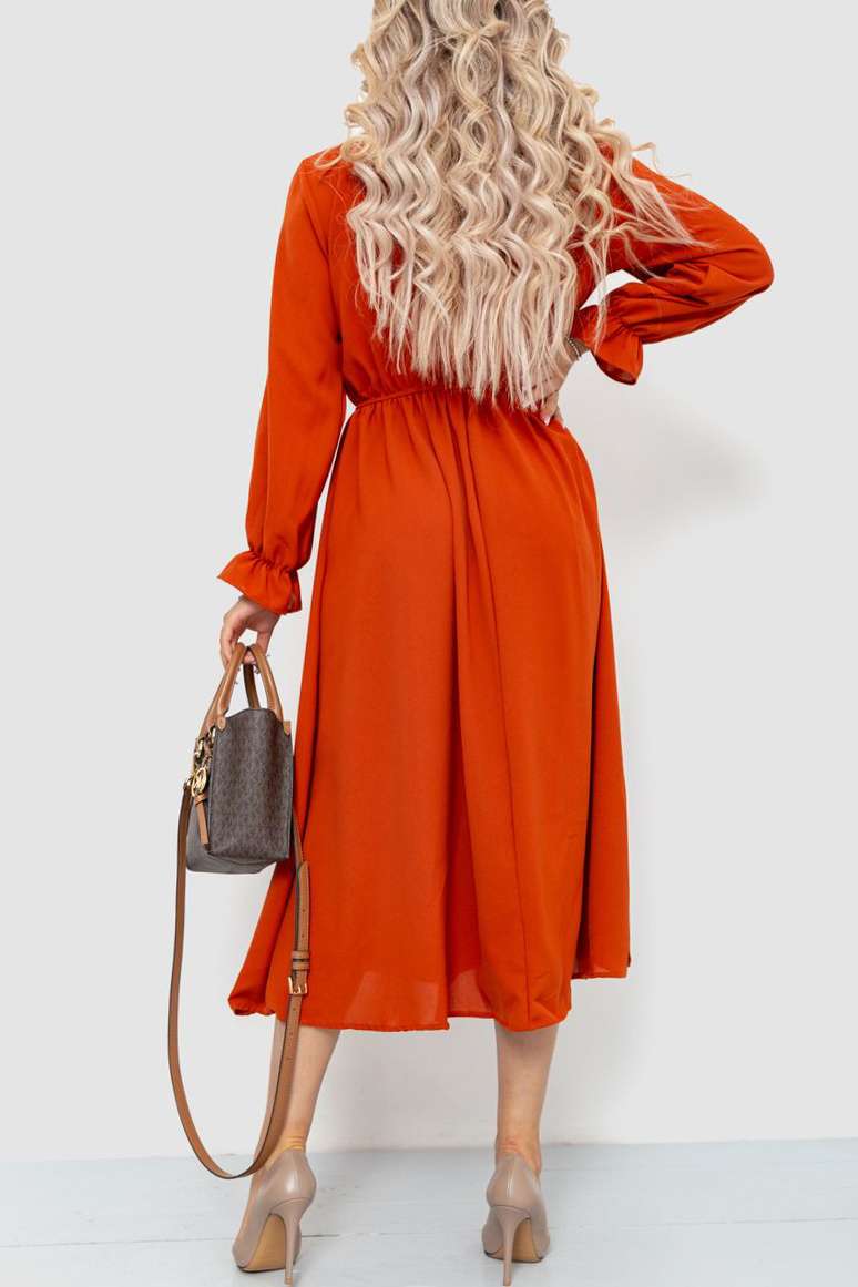 Платье нарядное, цвет терракотовый, 204R601 — изображение 4