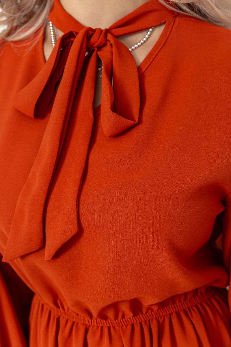 Платье нарядное, цвет терракотовый, 204R601 — изображение 5