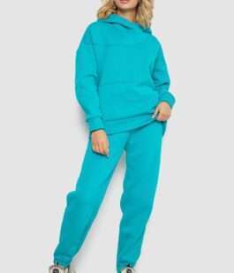 Спортивный костюм женский на флисе, цвет бирюзовый, 247R10765