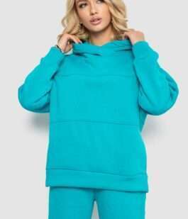 Спортивный костюм женский на флисе, цвет бирюзовый, 247R10765