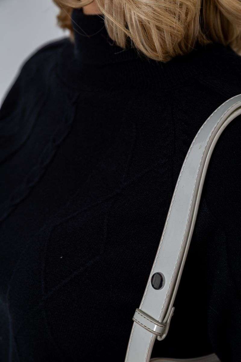 Гольф женский однотонный, цвет черный, 244R1516 — изображение 5