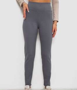 Лосины в рубчик на флисе, цвет серый, 244R1709