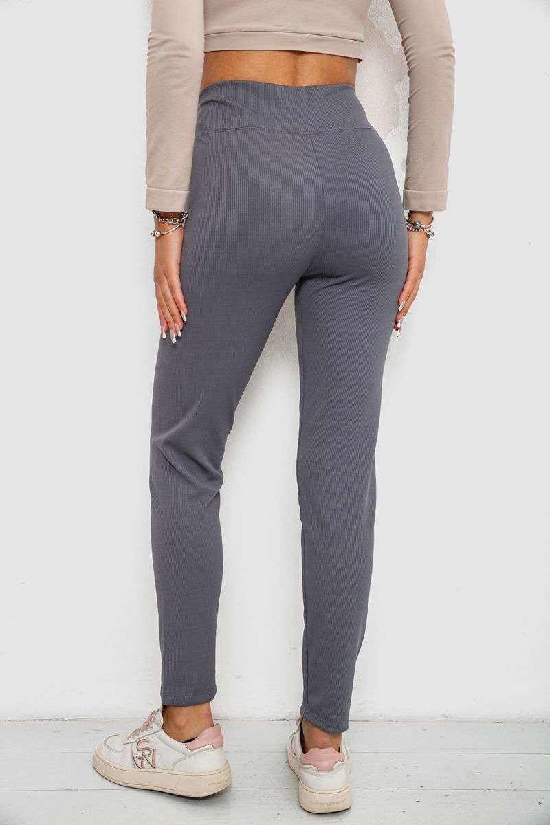 Лосины в рубчик на флисе, цвет серый, 244R1709 — изображение 4