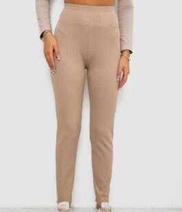 Лосины в рубчик на флисе, цвет бежевый, 244R1709