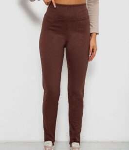 Лосины в рубчик на флисе, цвет шоколадный, 244R1709