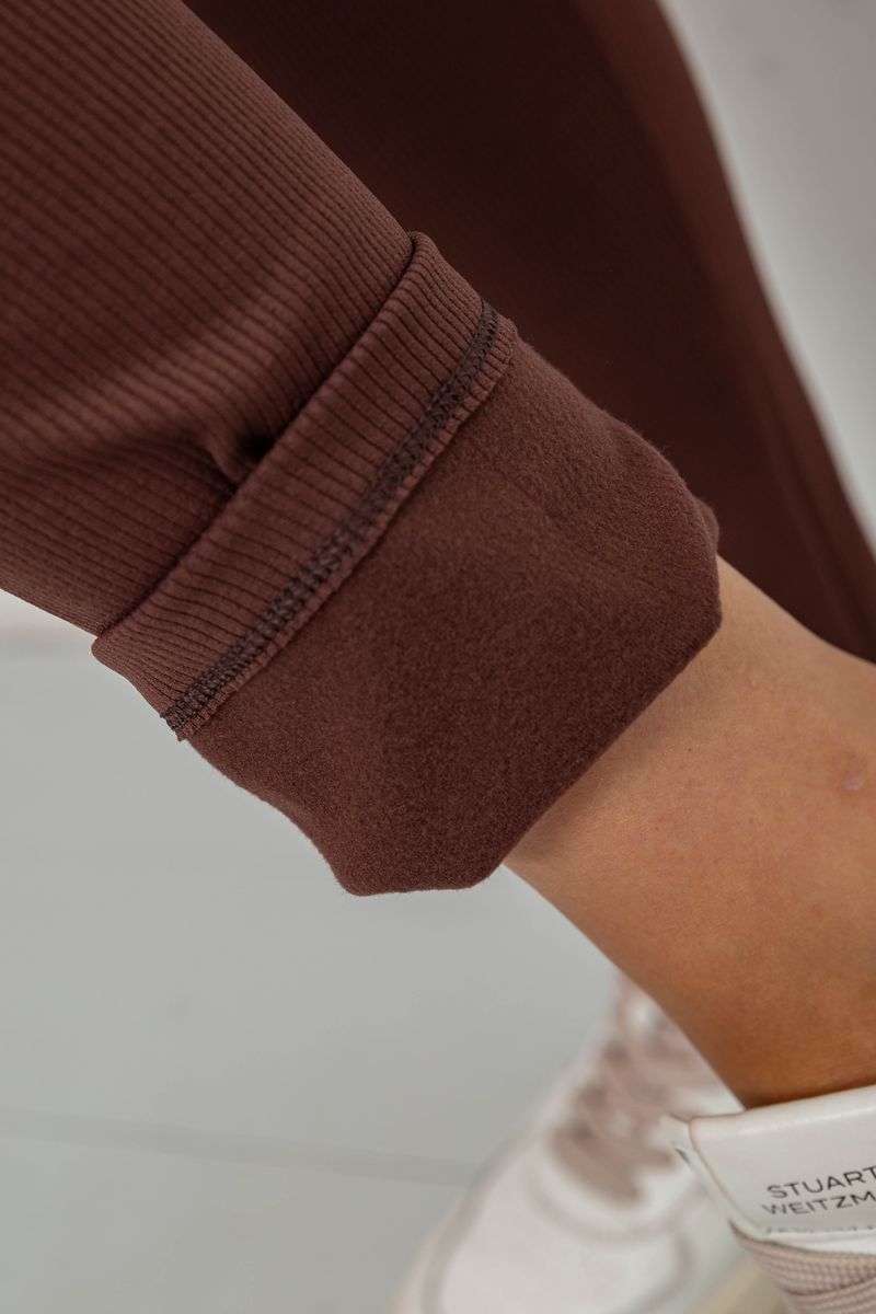 Лосины в рубчик на флисе, цвет шоколадный, 244R1709 — изображение 5