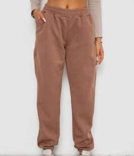 Спортивные штаны женские на флисе, цвет мокко, 238R58672