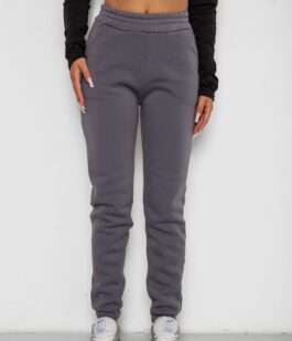 Спортивные штаны женские на флисе, цвет темно-серый, 238R58641-3