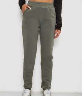 Спортивные штаны женские на флисе, цвет хаки, 238R58641-3