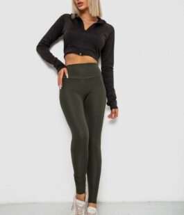 Лосины однотонные, цвет хаки, 238R57308