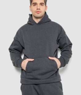 Спортивный костюм мужской на флисе, цвет темно-серый, 177R235-1