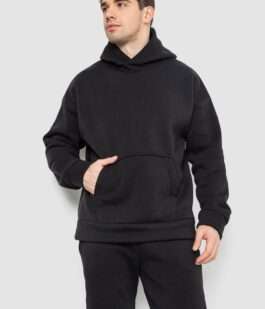 Спортивный костюм мужской на флисе, цвет черный, 177R235-1