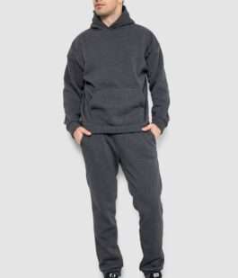 Спортивный костюм мужской на флисе, цвет темно-серый, 177R235-1