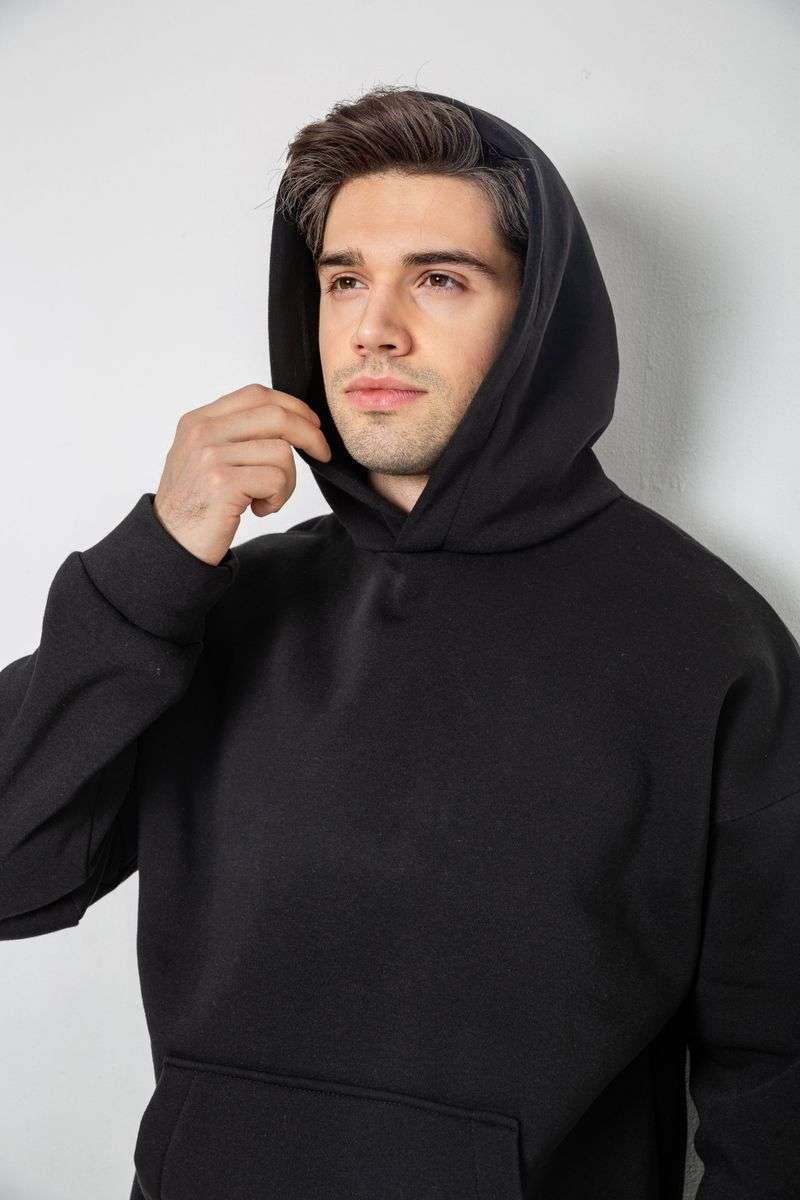 Спортивный костюм мужской на флисе, цвет черный, 177R235-1 — изображение 5