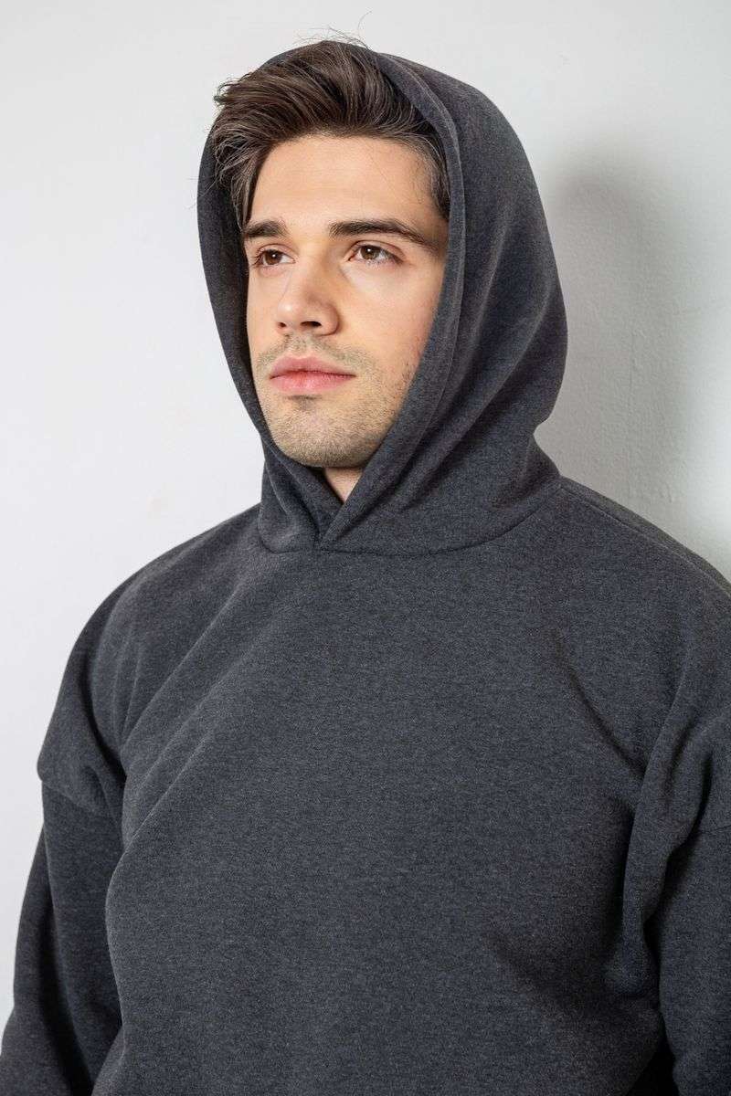 Спортивный костюм мужской на флисе, цвет темно-серый, 177R235-1 — изображение 5