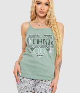 Пижама женская с принтом, цвет оливковый, 238R3116