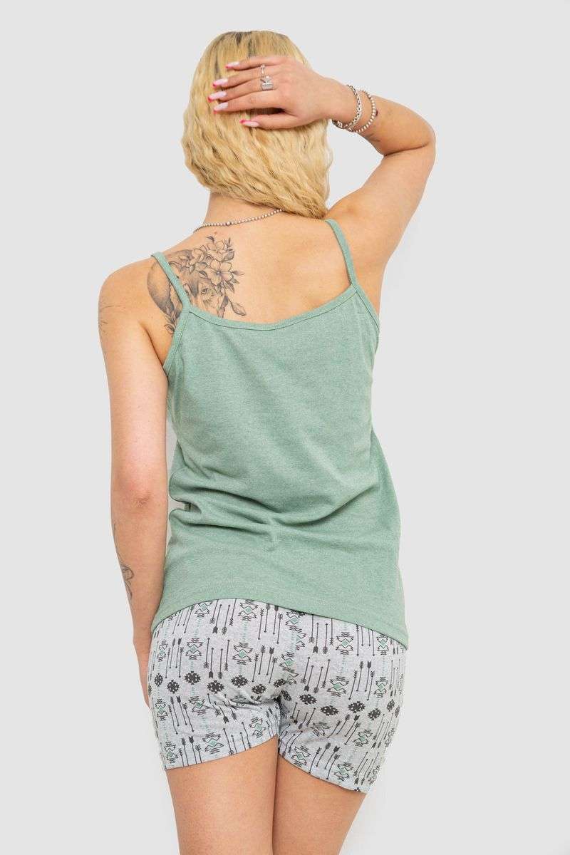 Пижама женская с принтом, цвет оливковый, 238R3116 — изображение 4