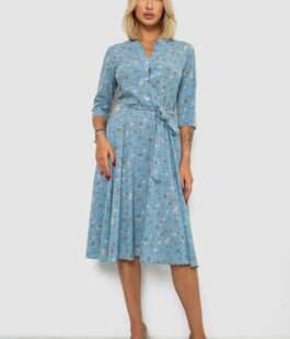 Платье софт с принтом, цвет джинс, 230R1011-5