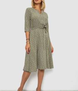 Платье софт с принтом, цвет оливковый, 230R1011-5