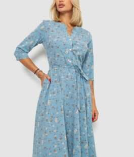 Платье софт с принтом, цвет джинс, 230R1011-5