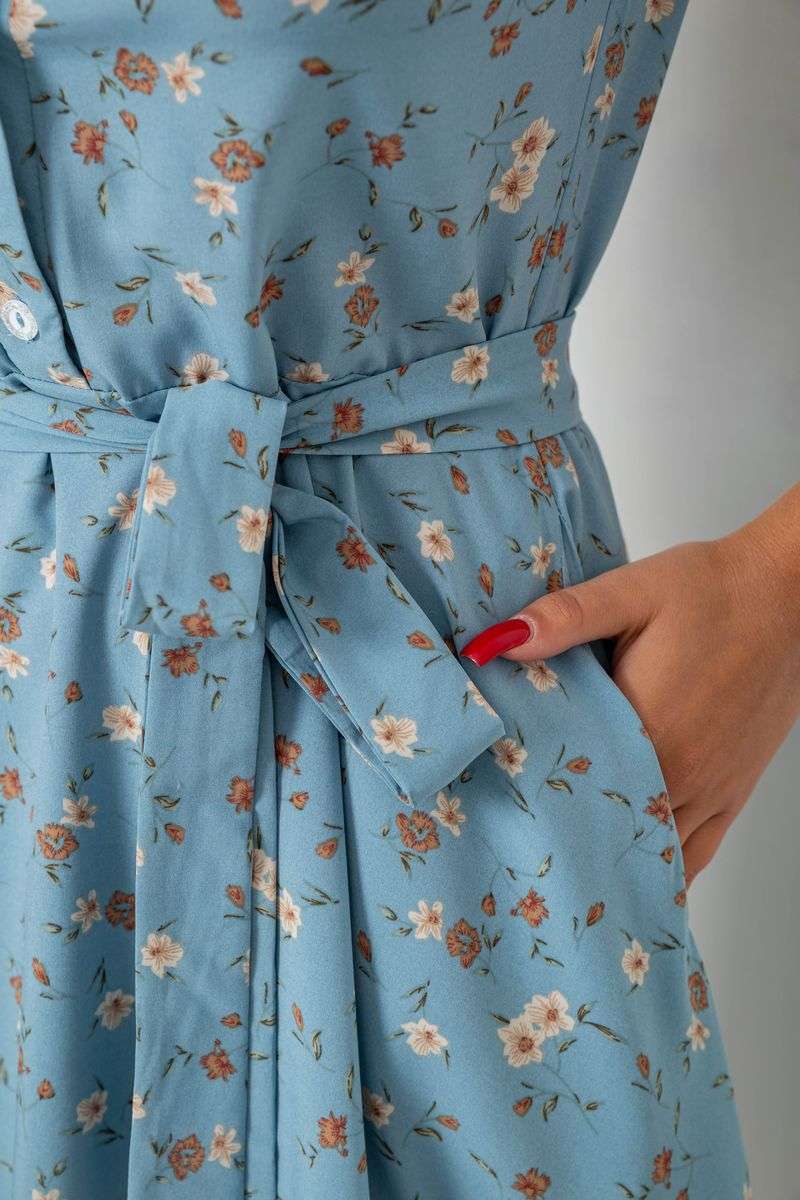 Платье софт с принтом, цвет джинс, 230R1011-5 — изображение 5