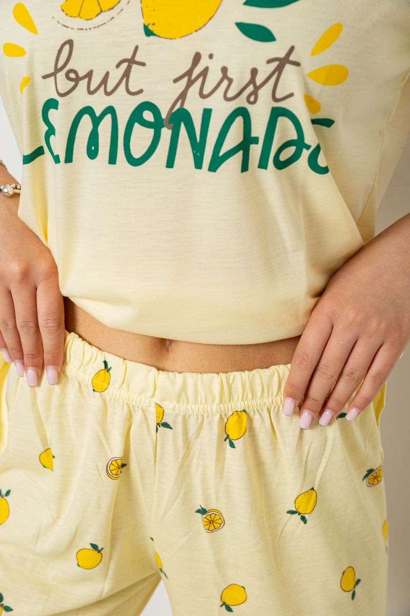 Пижама женская с принтом, цвет желтый, 243R7054 — изображение 5