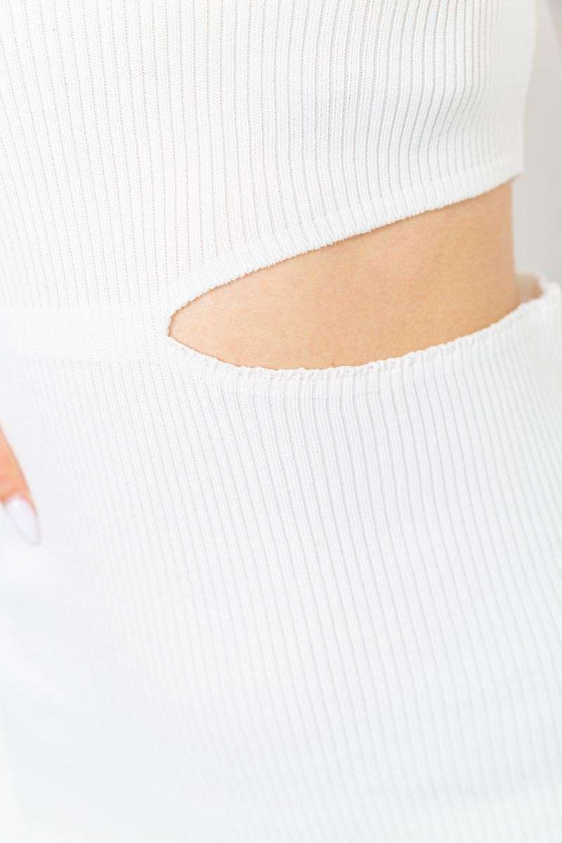 Платье в рубчик, цвет белый, 204R175 — изображение 5