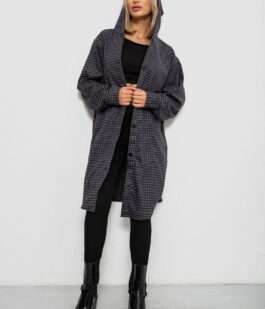 Кардиган женский в клетку, цвет серый, 257R233-4