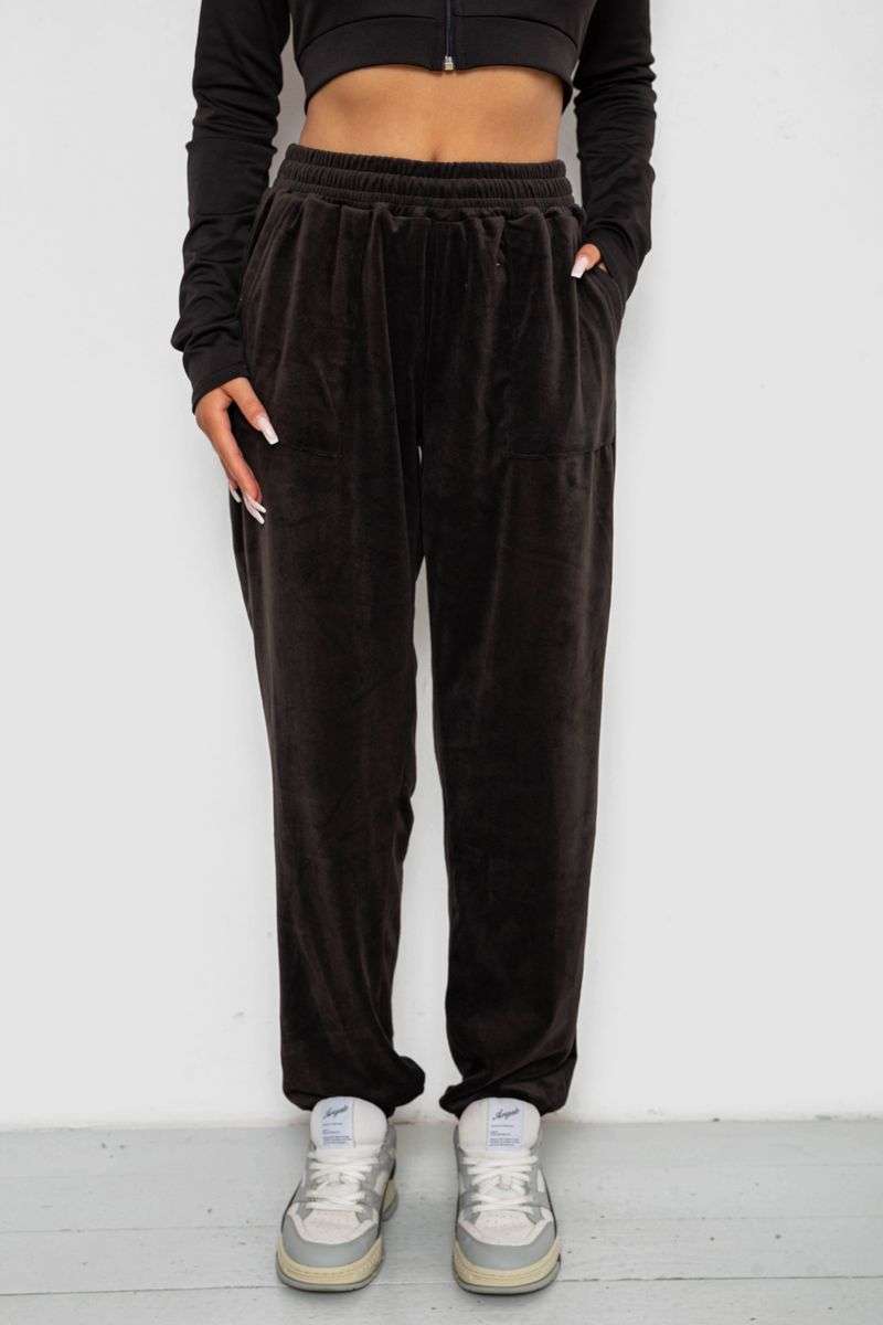 Спортивные штаны велюровые женские на флисе